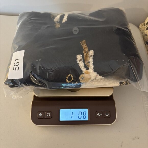 Carroll Reed Black Embroidered Angel Cardigan Beaded Size Medium Holiday Winter - Picture 13 of 13